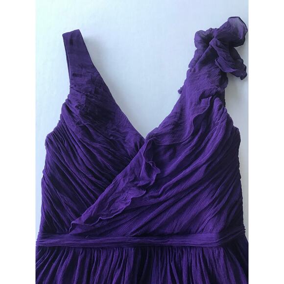 J.Crew Serena Silk Chiffon Dress Purple Size 4 - Picture 7 of 11